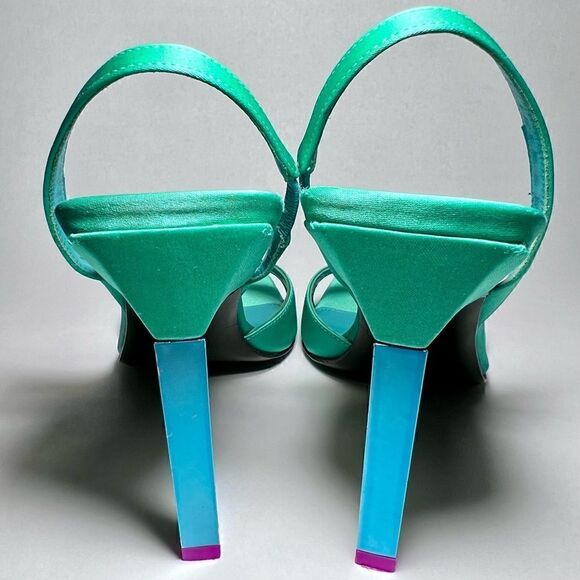 The Attico Ginger Slingback Sandals in Emerald - Picture 4 of 7